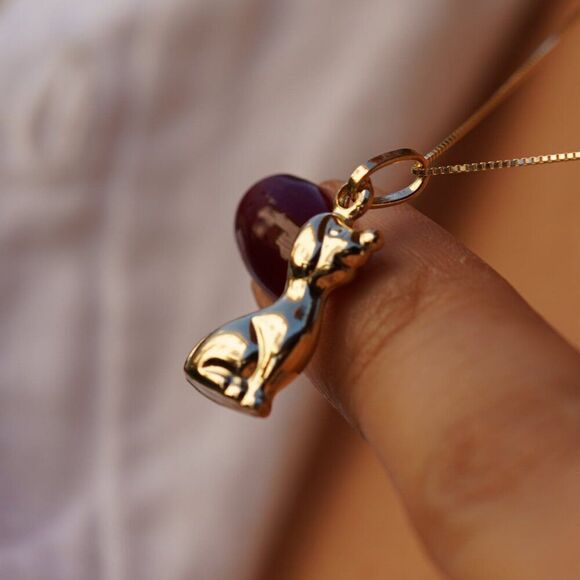 14K Gold Dog Charm Pendant | Elegant Pet Lover Jewelry by Tehrani Jewelry - Picture 1 of 4